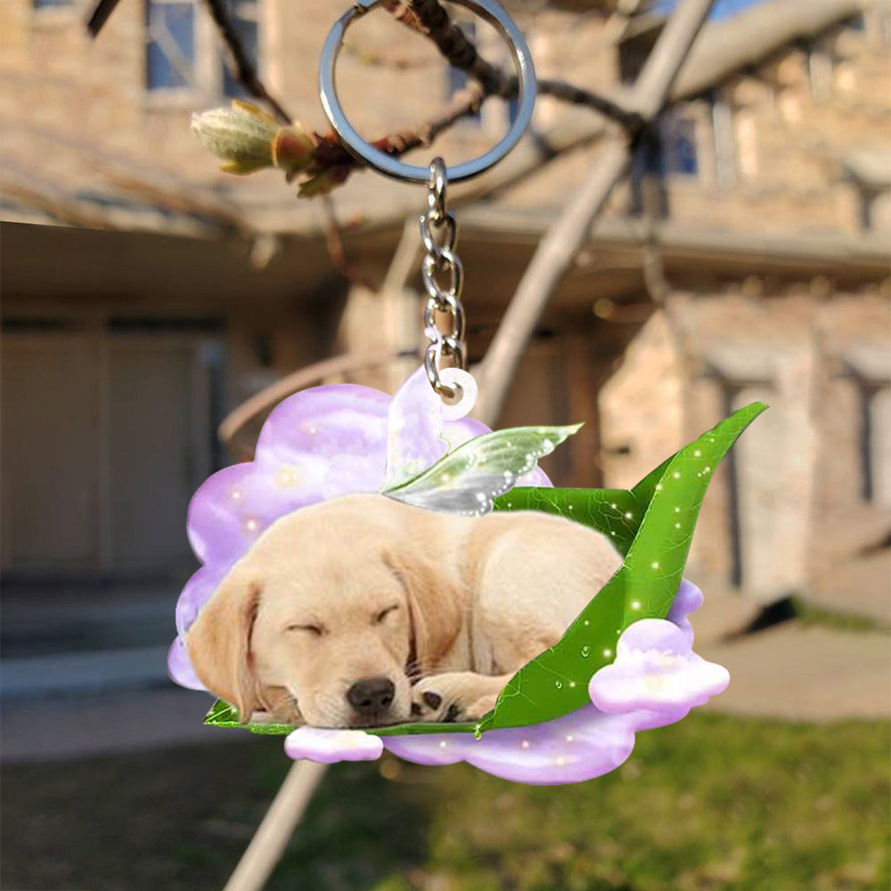 Labrador retriever (2)-Sleep On Fallen Leaves Flat Acrylic Keychain