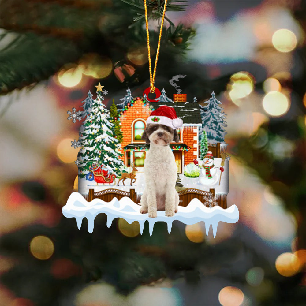 Lagotto Romagnolo-Xmas House-Two Sided Ornament