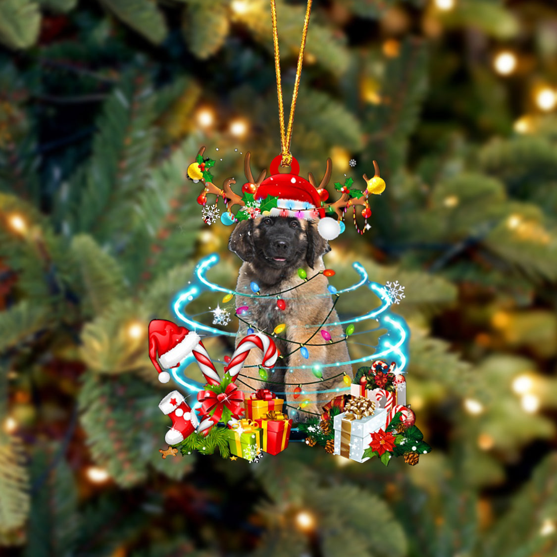 Leonberger-Christmas Candy&amp;Gift-Two Sided Ornament