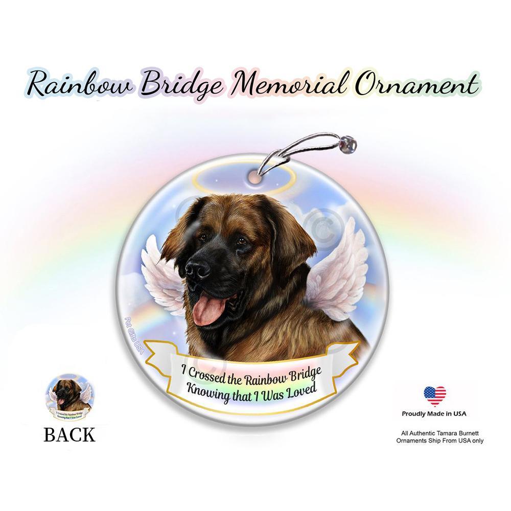 Rainbow Bridge Memorial-Leonberger Porcelain Hanging Ornament