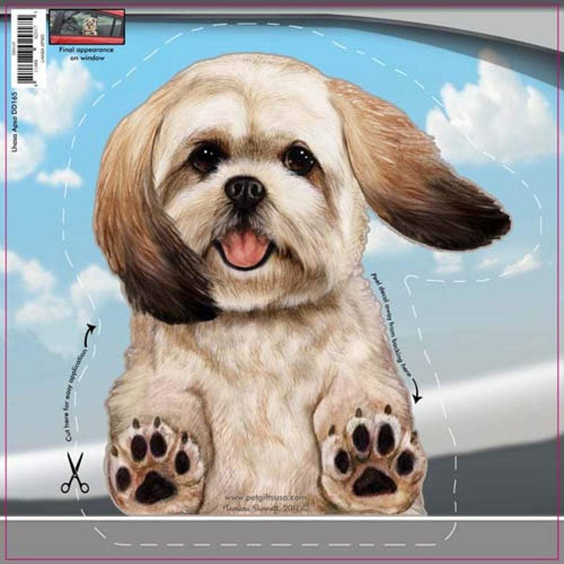 Lhasa Apso-On The Move Window Car Sticker