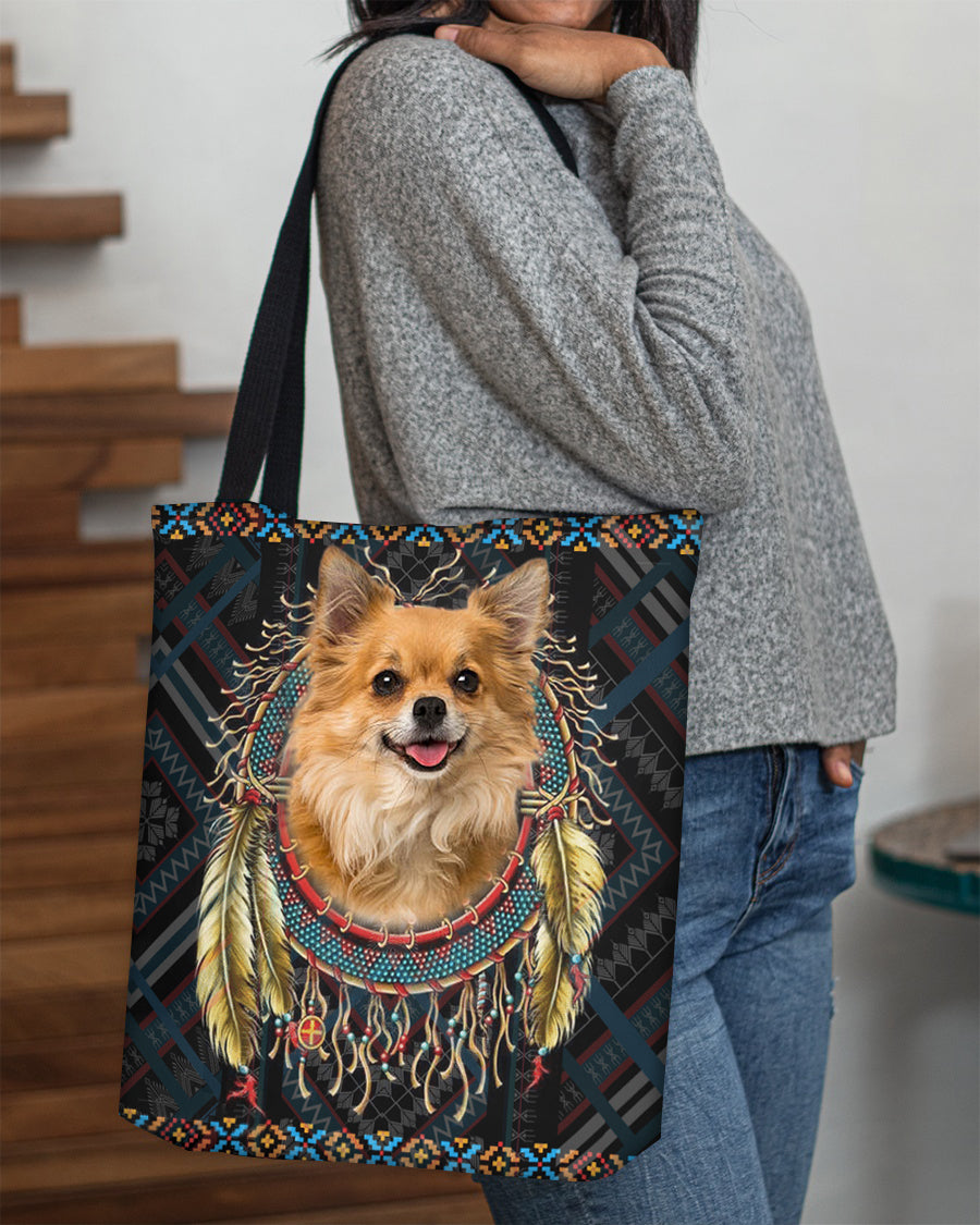 Long Hair Chihuahua  In Dreamcatcher Cloth Tote Bag