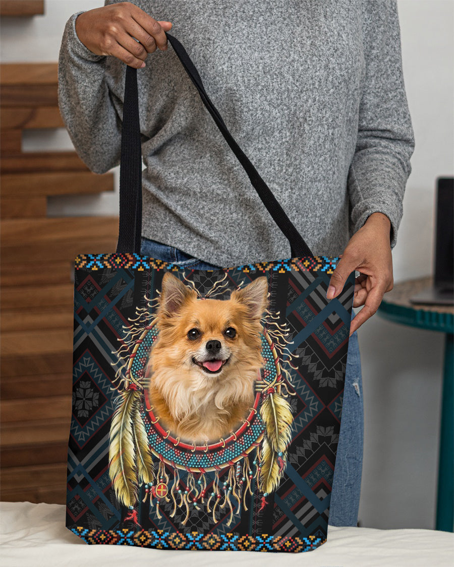 Long Hair Chihuahua  In Dreamcatcher Cloth Tote Bag