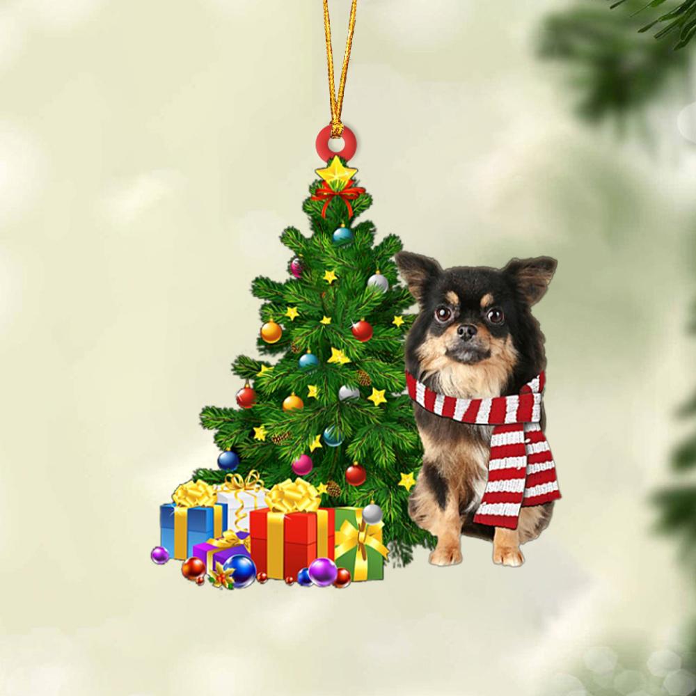 Long Haired Chihuahua-Christmas Star Hanging Ornament