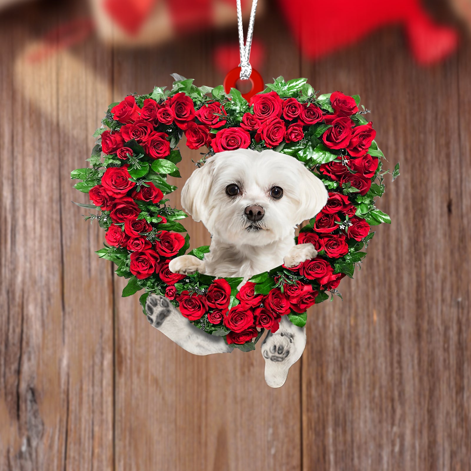 Maltese-Heart Wreath Two Sides Ornament