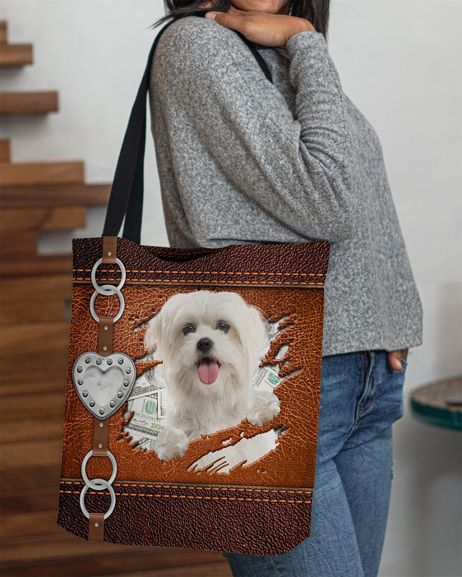 Maltese-Let Me Go Out -Cloth Tote Bag