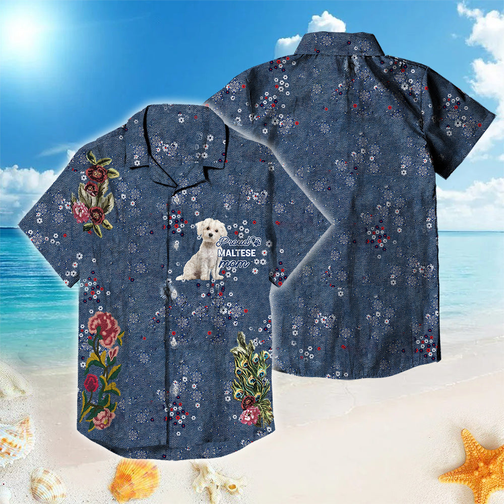 Maltese-Pround Dad &amp; Mom Beach Shirt