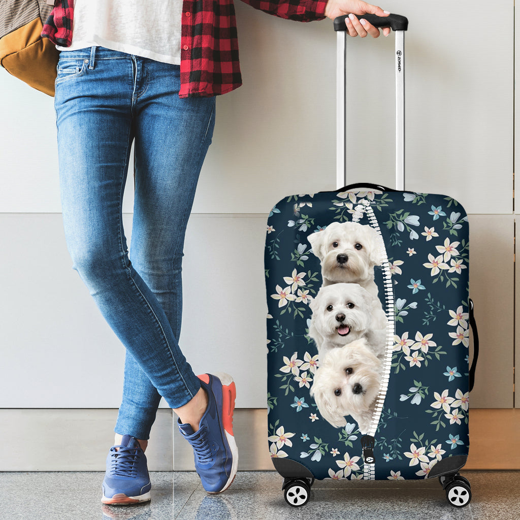 Maltese-Flowers-Luggage covers