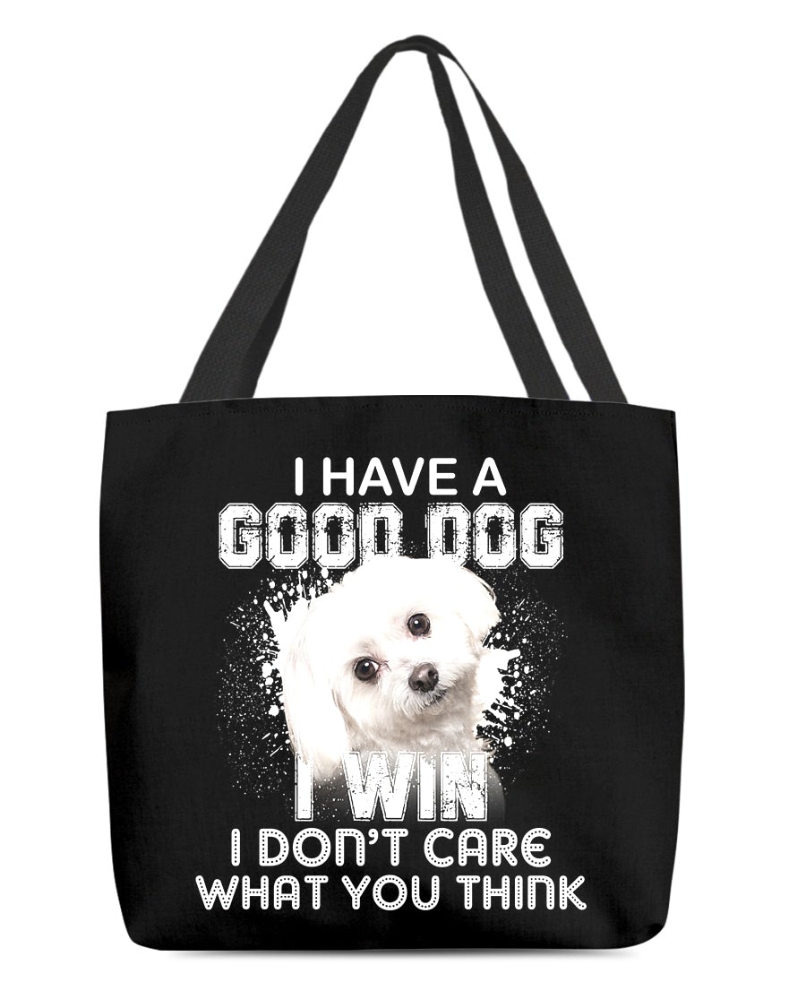 Maltese 2-I Win Cloth Tote Bag