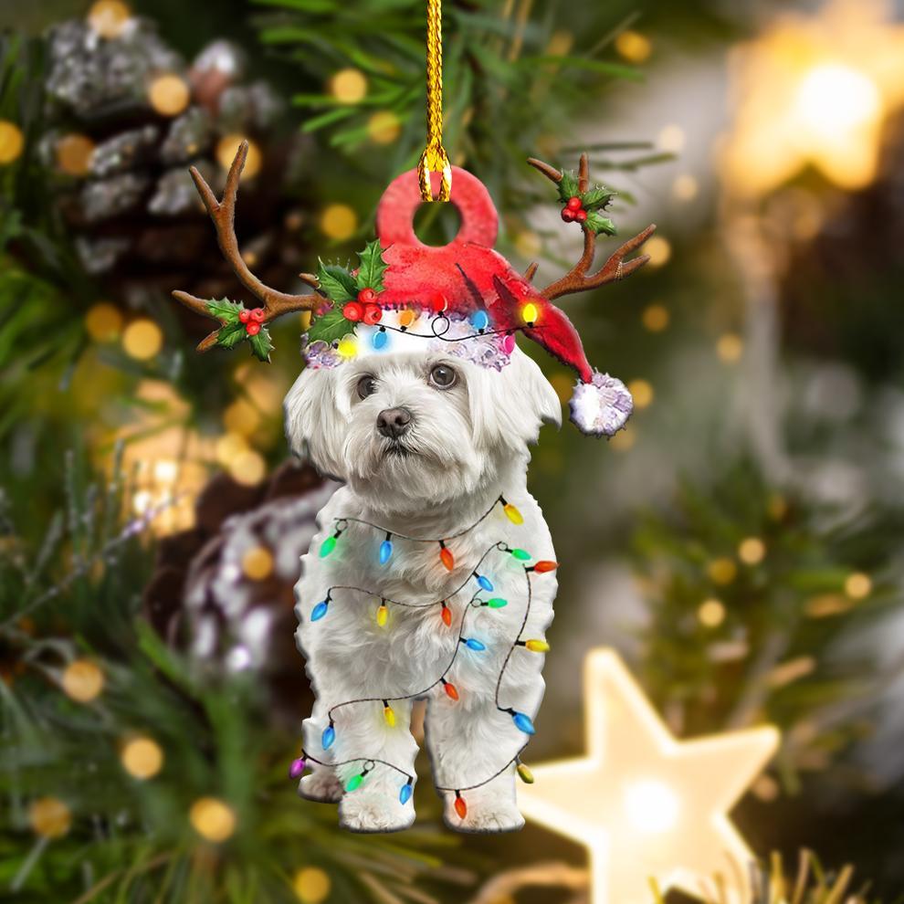 Maltese Christmas Shape Ornament