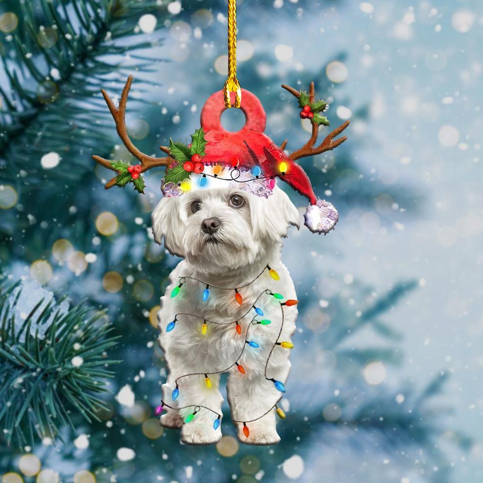 Maltese Christmas Shape Ornament