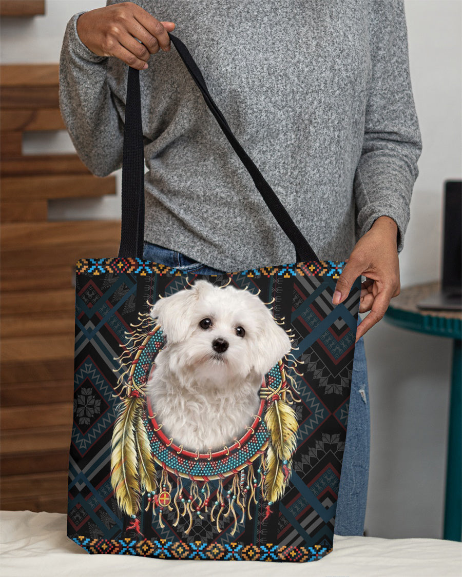 Maltese  In Dreamcatcher Cloth Tote Bag