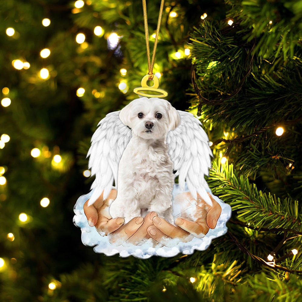 Maltese-In The Hands Of God Xmas-Two Sided Ornament