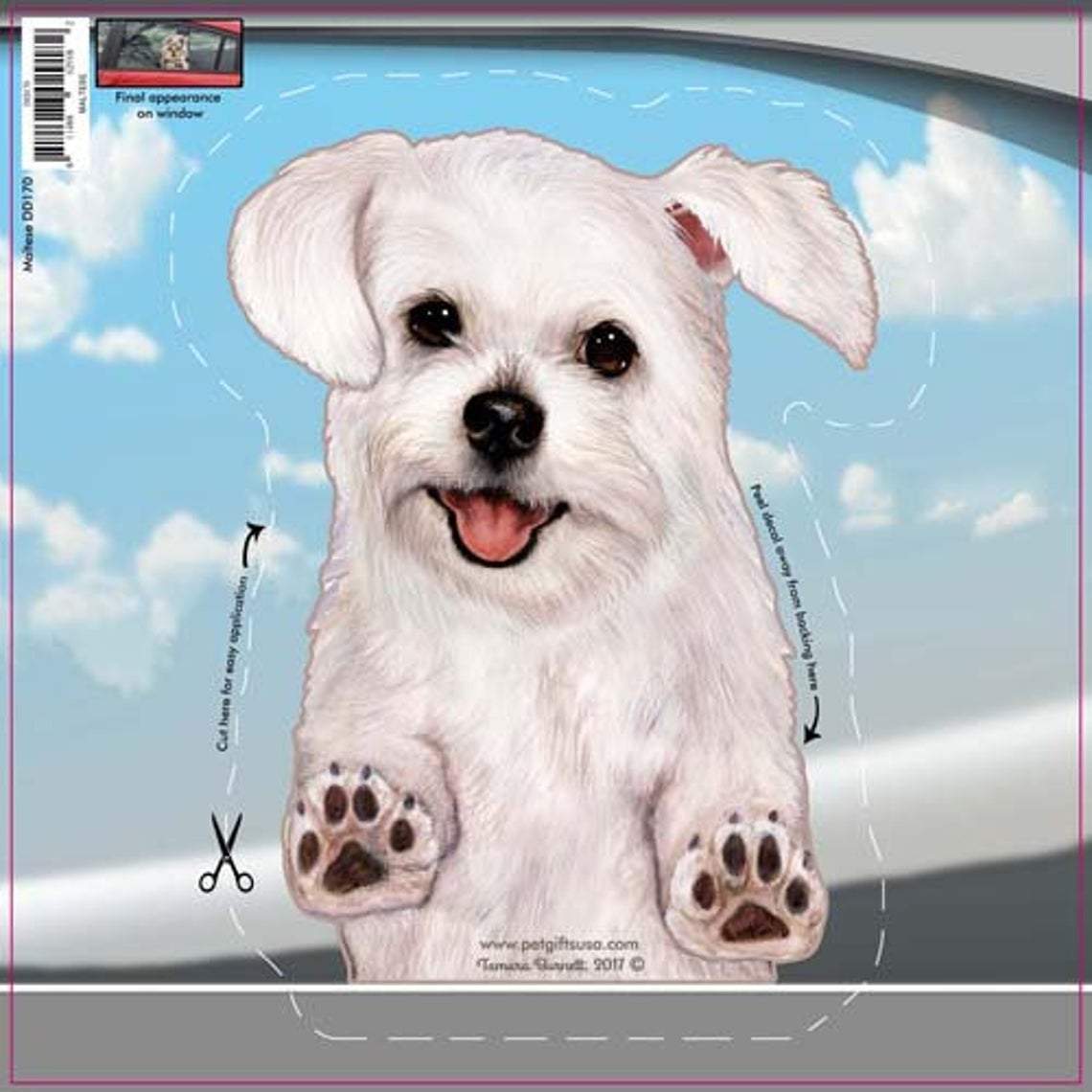 Maltese-On The Move Window Car Sticker