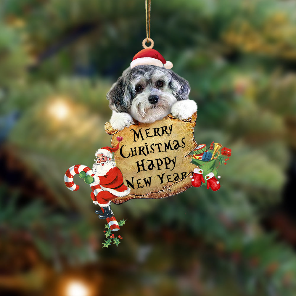 Maltipoo-Christams &amp; New Year Two Sided Ornament