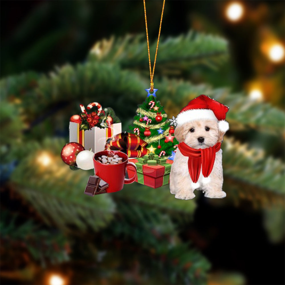 Maltipoo-Christmas girl-Two Sided Ornament