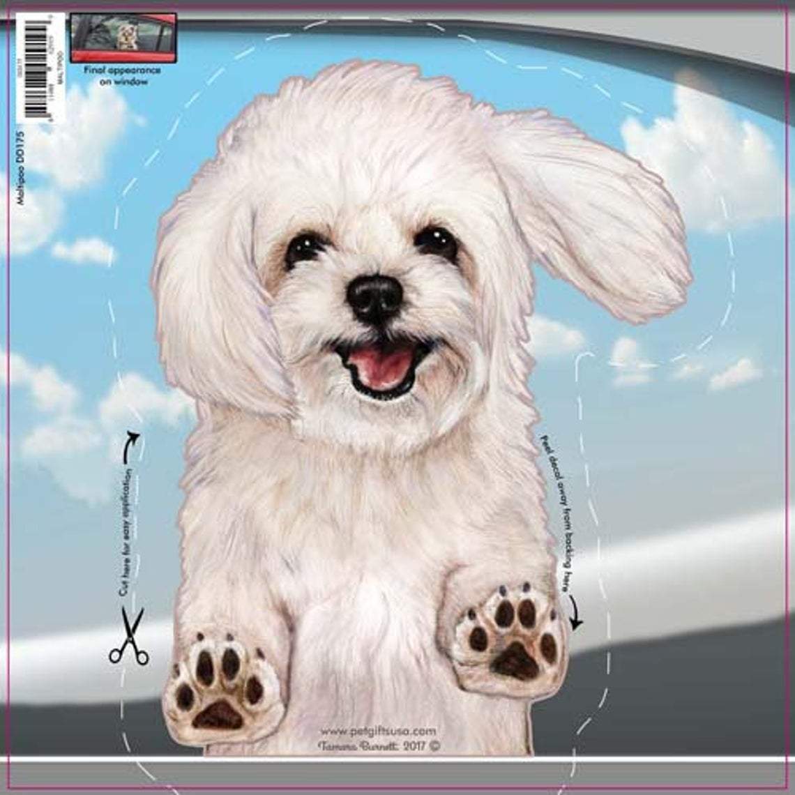 Maltipoo-On The Move Window Car Sticker