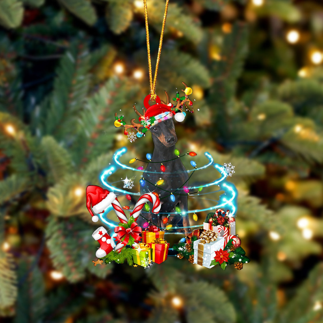 Manchester Terrier-Christmas Candy&amp;Gift-Two Sided Ornament