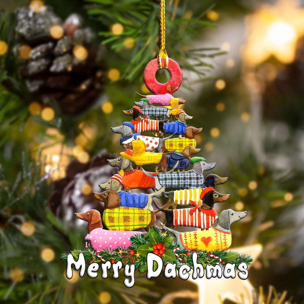 Merry Dachmas Shape Ornament
