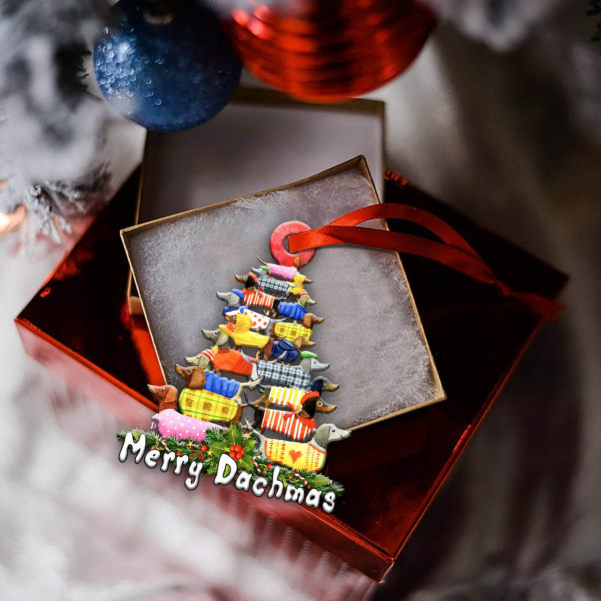 Merry Dachmas Shape Ornament