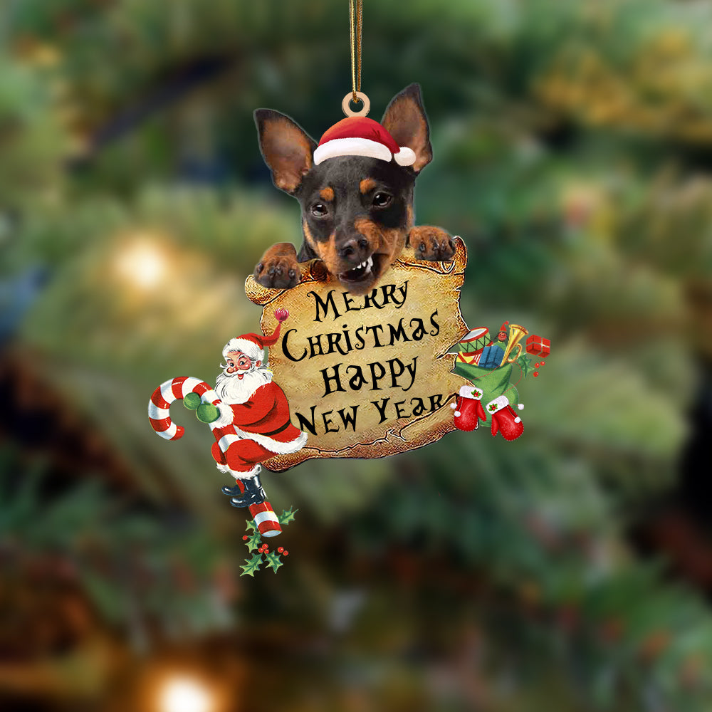 Miniature Pinscher-Christams &amp; New Year Two Sided Ornament