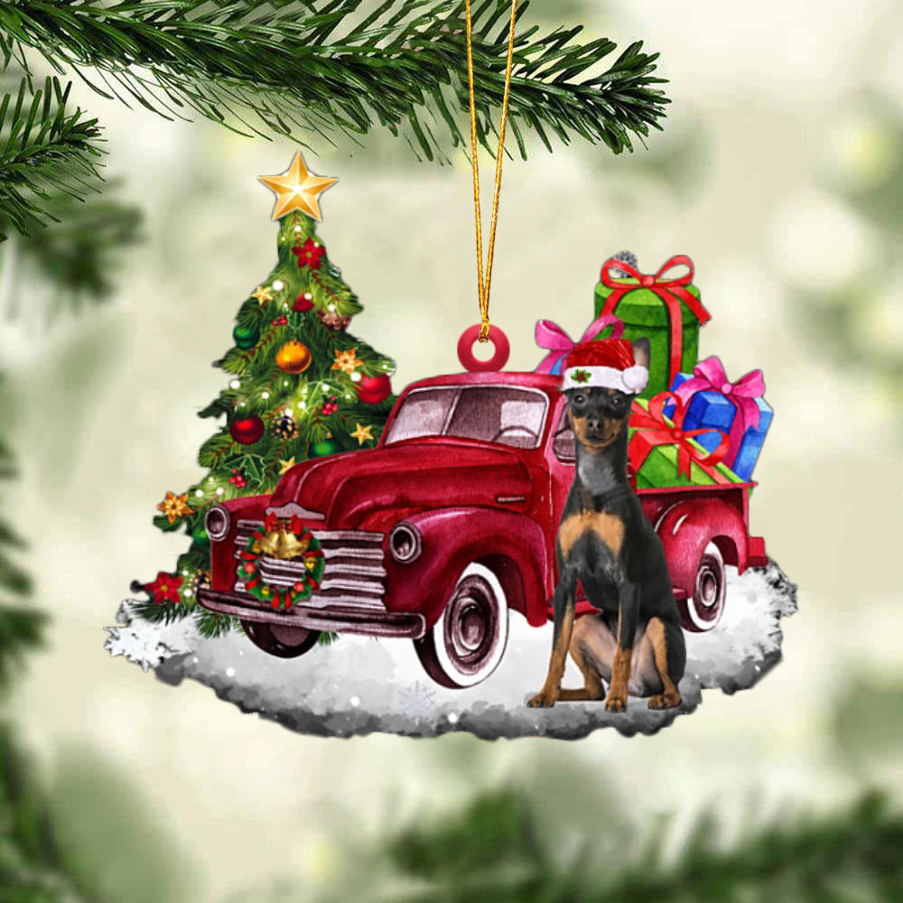 Miniature Pinscher Tis The Season Two Sided Ornament