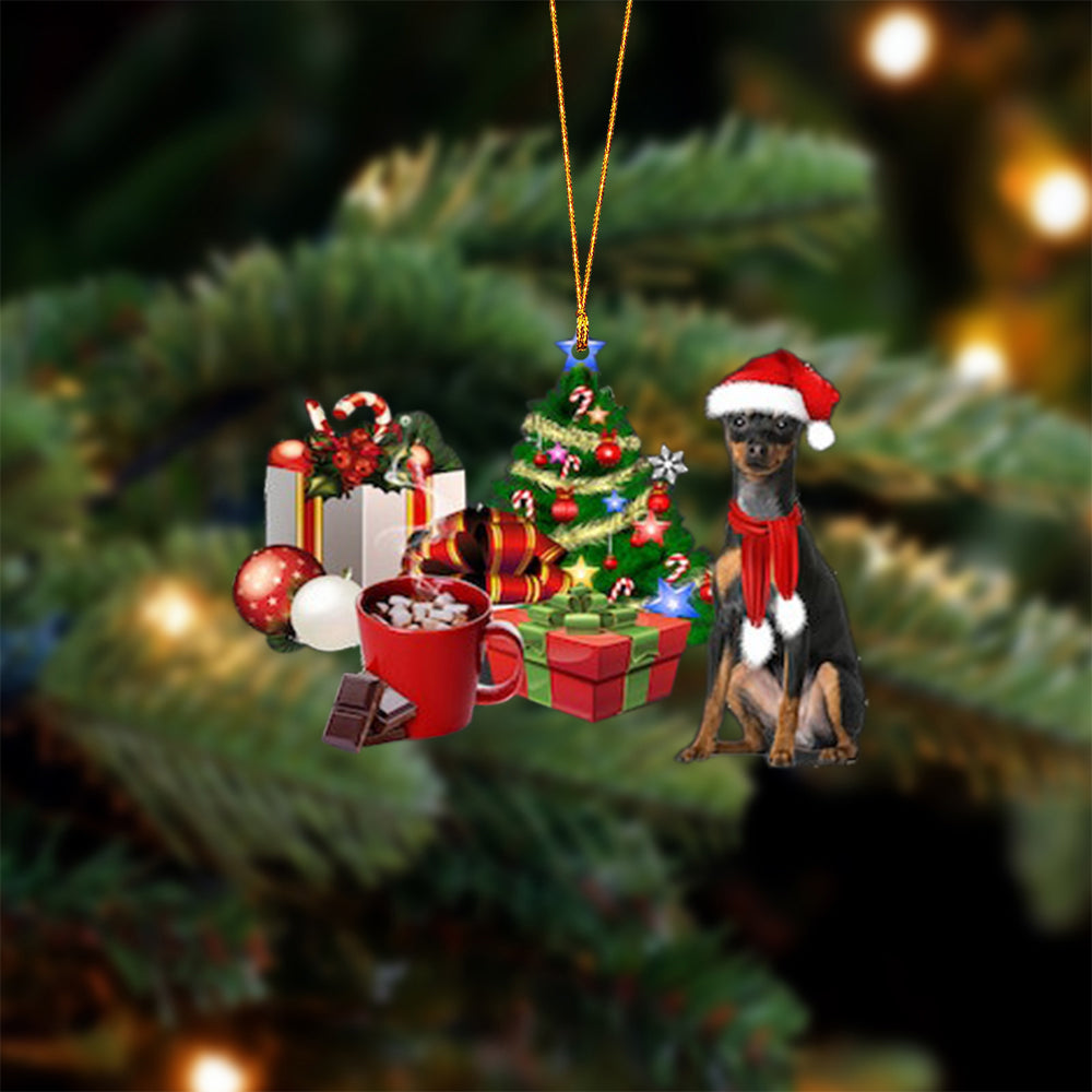 Miniature Pinscher-Christmas girl-Two Sided Ornament
