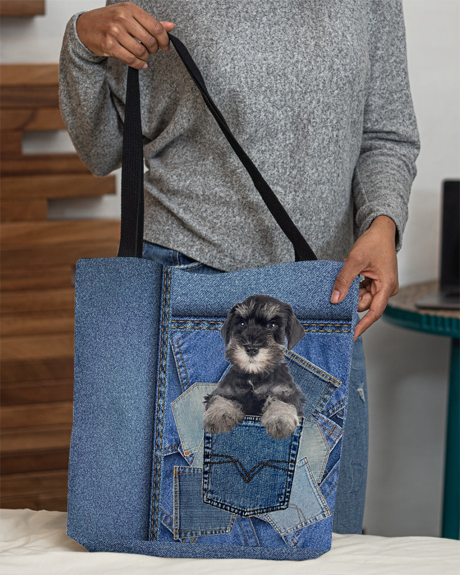 Miniature Schnauzer1-in pocket2-Cloth Tote Bag