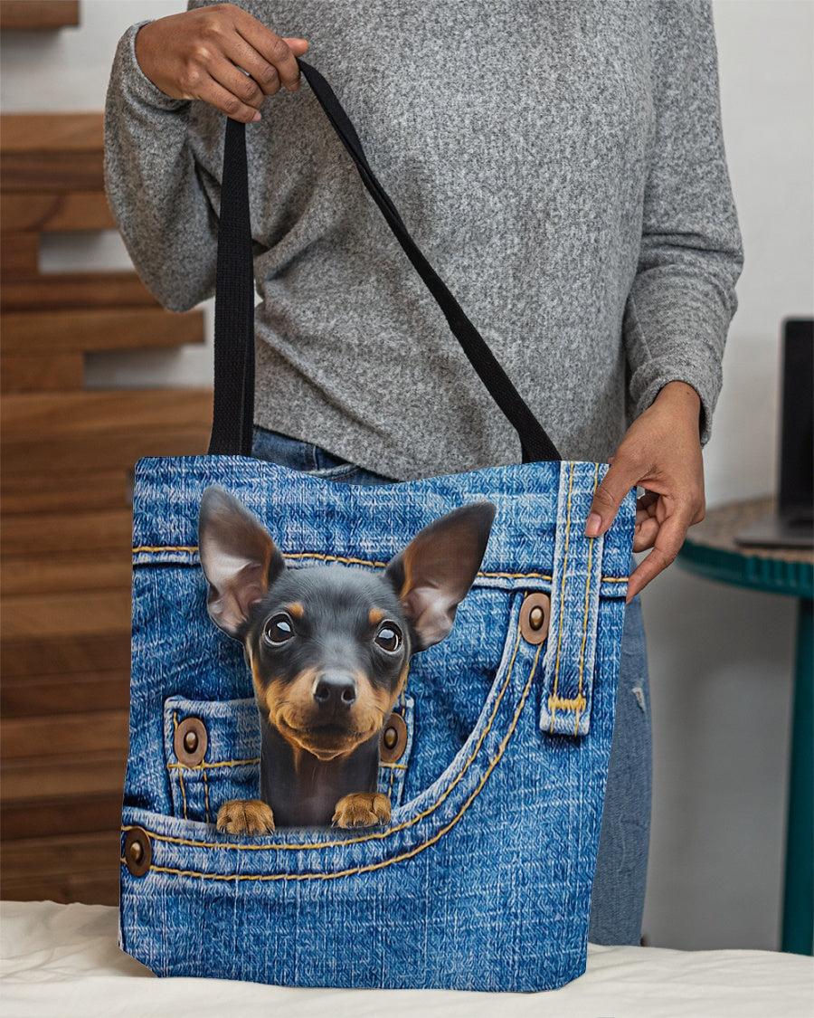 Miniature pinscher-in pocket-Cloth Tote Bag