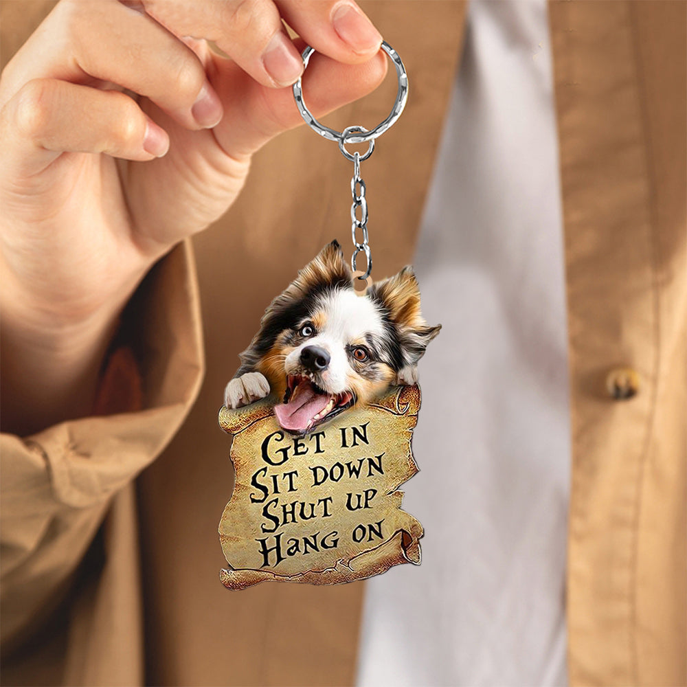 Australian Shepherd get in love Keychain