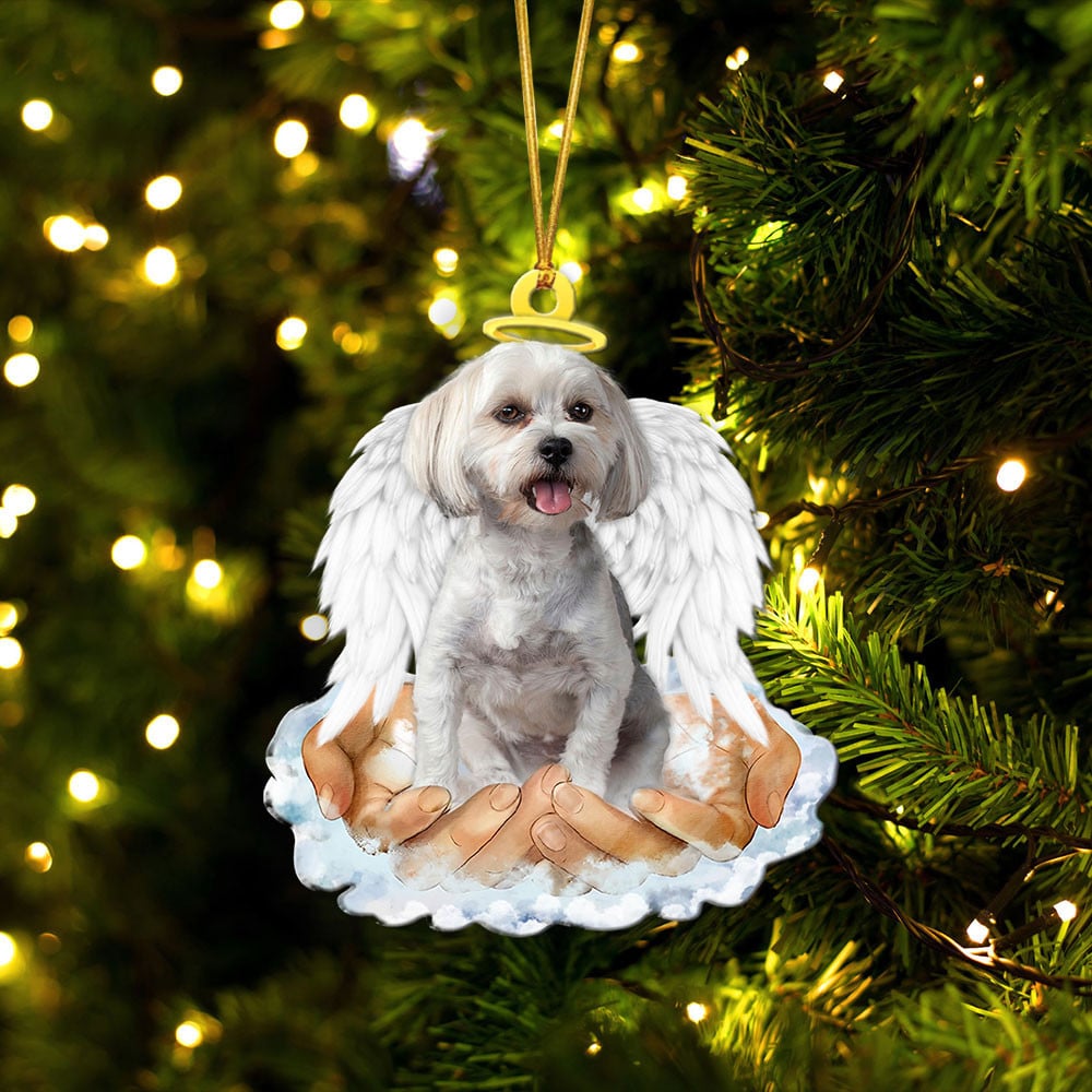 Morkie-In The Hands Of God Xmas-Two Sided Ornament