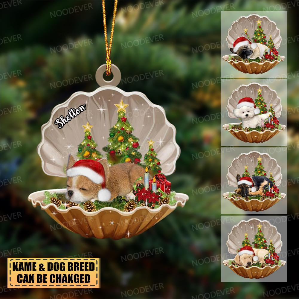 Personalized Dog Inside-sleeping Pearl In Christmas Ornament