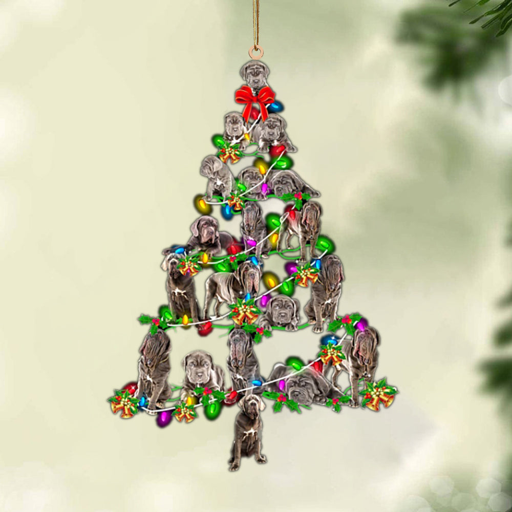 Neapolitan Mastiff-Christmas Tree Lights-Two Sided Ornament