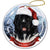 Newfoundland Landseer Santa Hat Porcelain Christmas Ornament