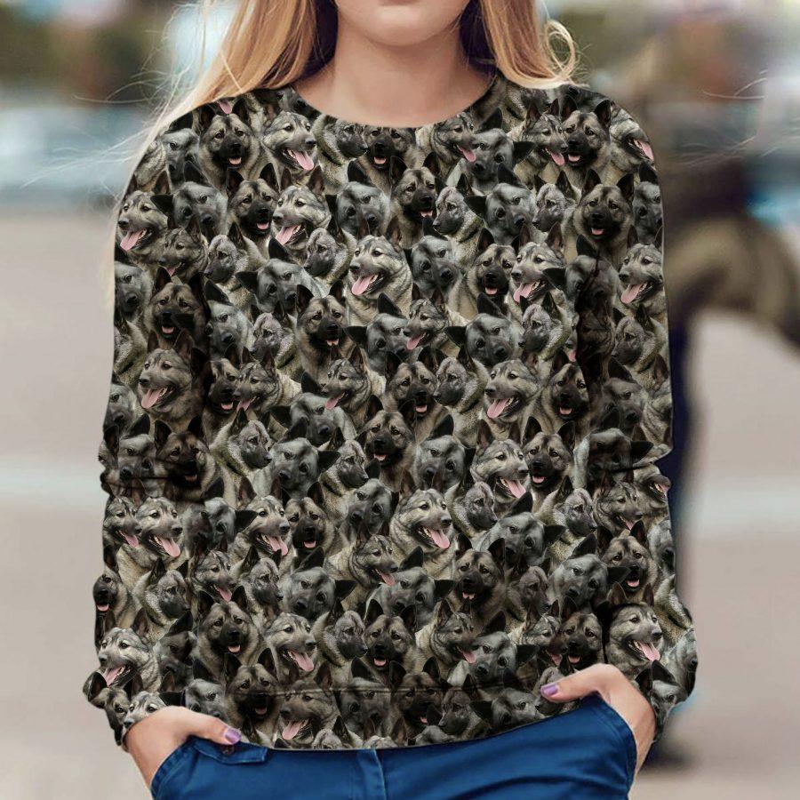 Norwegian Elkhound - Full Face - Premium Sweatshirt