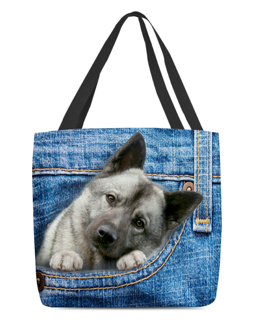 Norwegian Elkhound-in pocket-Cloth Tote Bag