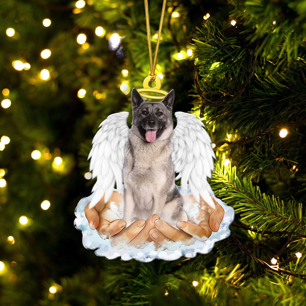 Norwegian Elkhound-In The Hands Of God Xmas-Two Sided Ornament