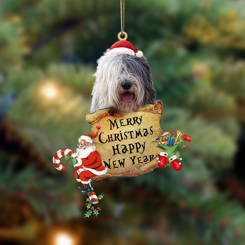 Old English Sheepdog-Christams & New Year Two Sided Ornament