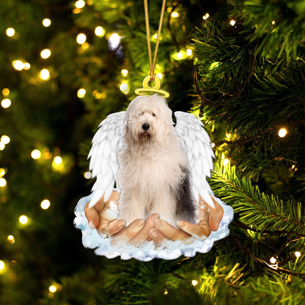 Old English Sheepdog-In The Hands Of God Xmas-Two Sided Ornament