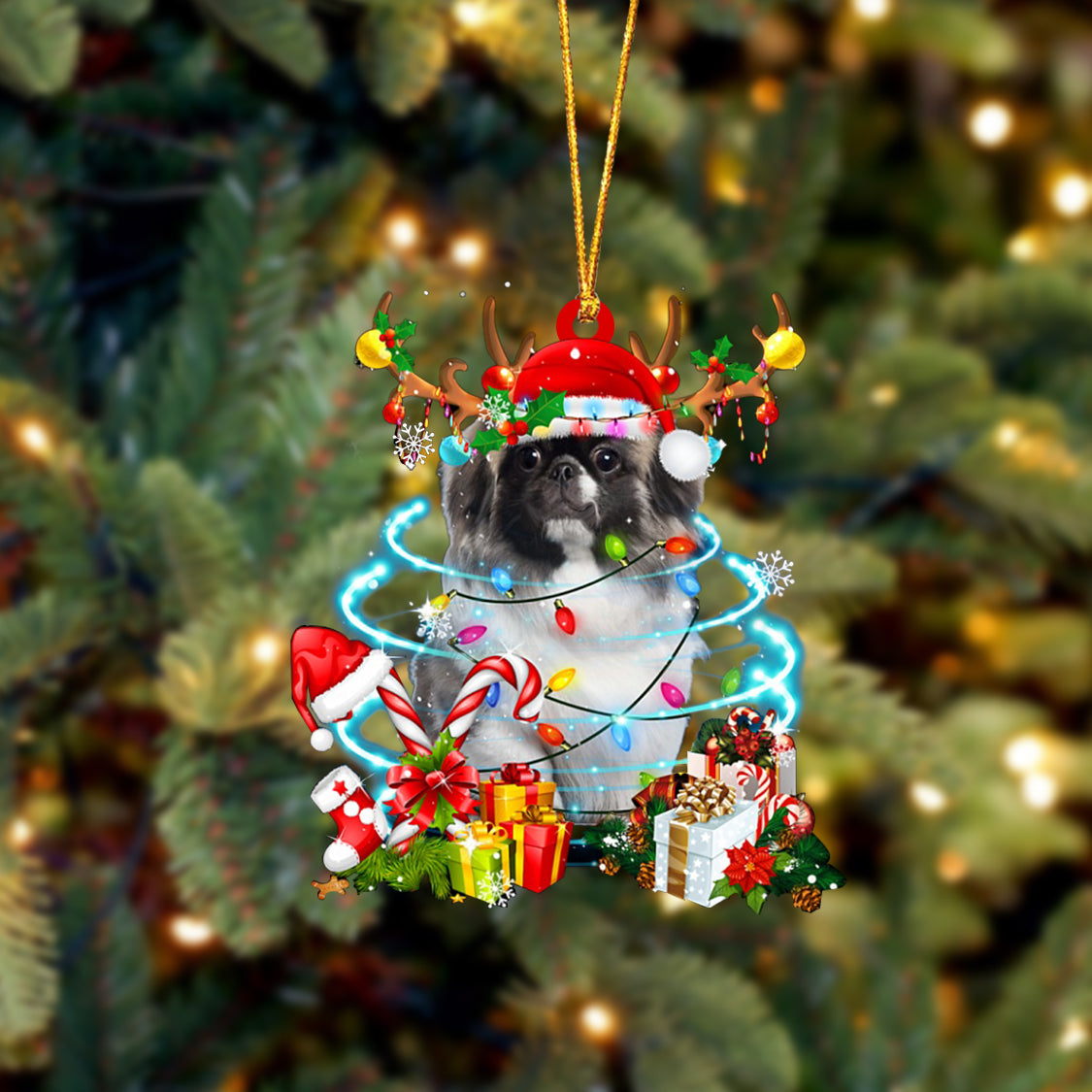 Pekingese-Christmas Candy&amp;Gift-Two Sided Ornament