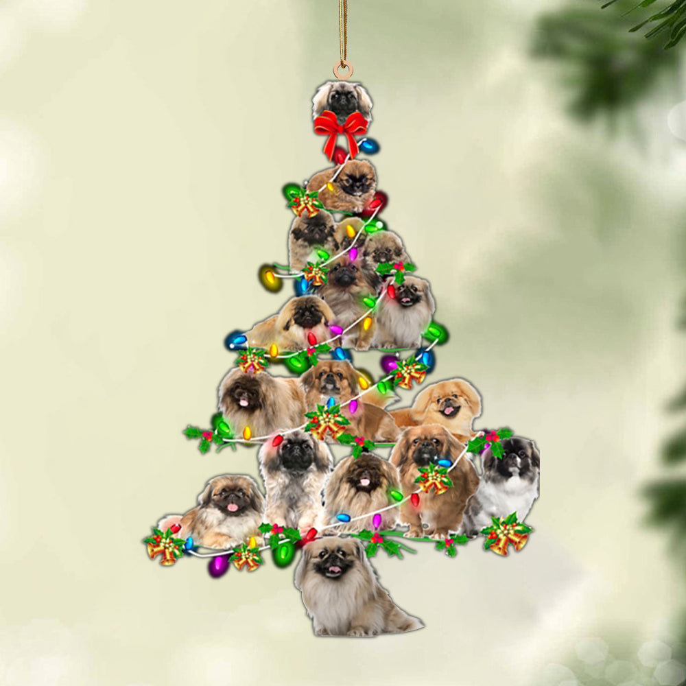 Pekingese-Christmas Tree Lights-Two Sided Ornament