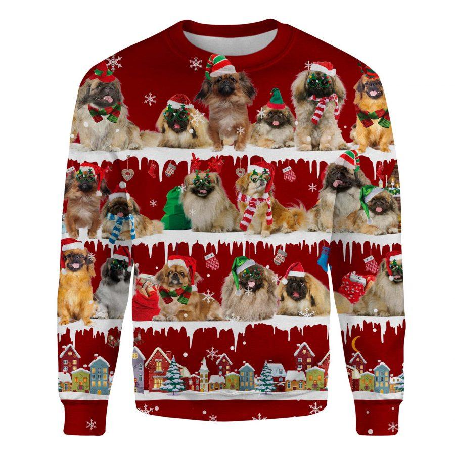 Pekingese - Snow Christmas - Premium Sweatshirt