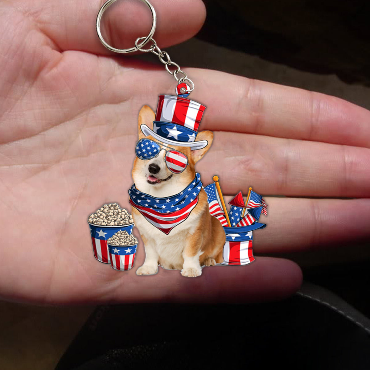 Pembroke Welsh Corgi 2-July Stuff Flat Acrylic Keychain