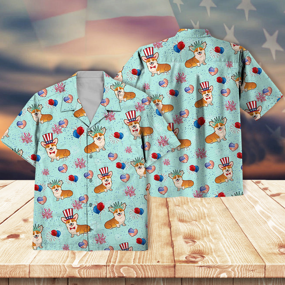 Pembroke Welsh Corgi Firework Independence Day Shirt