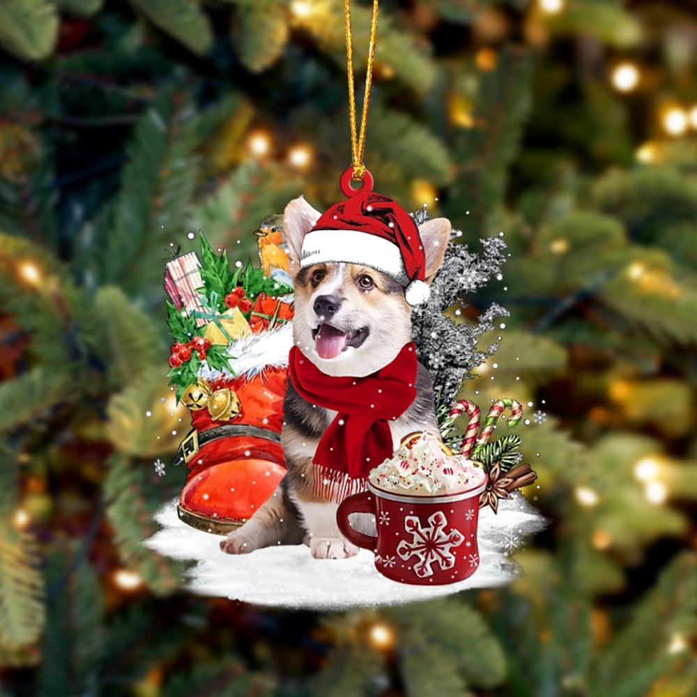 Pembroke Welsh Corgi 1-Winter Cup-Two Sided Ornament