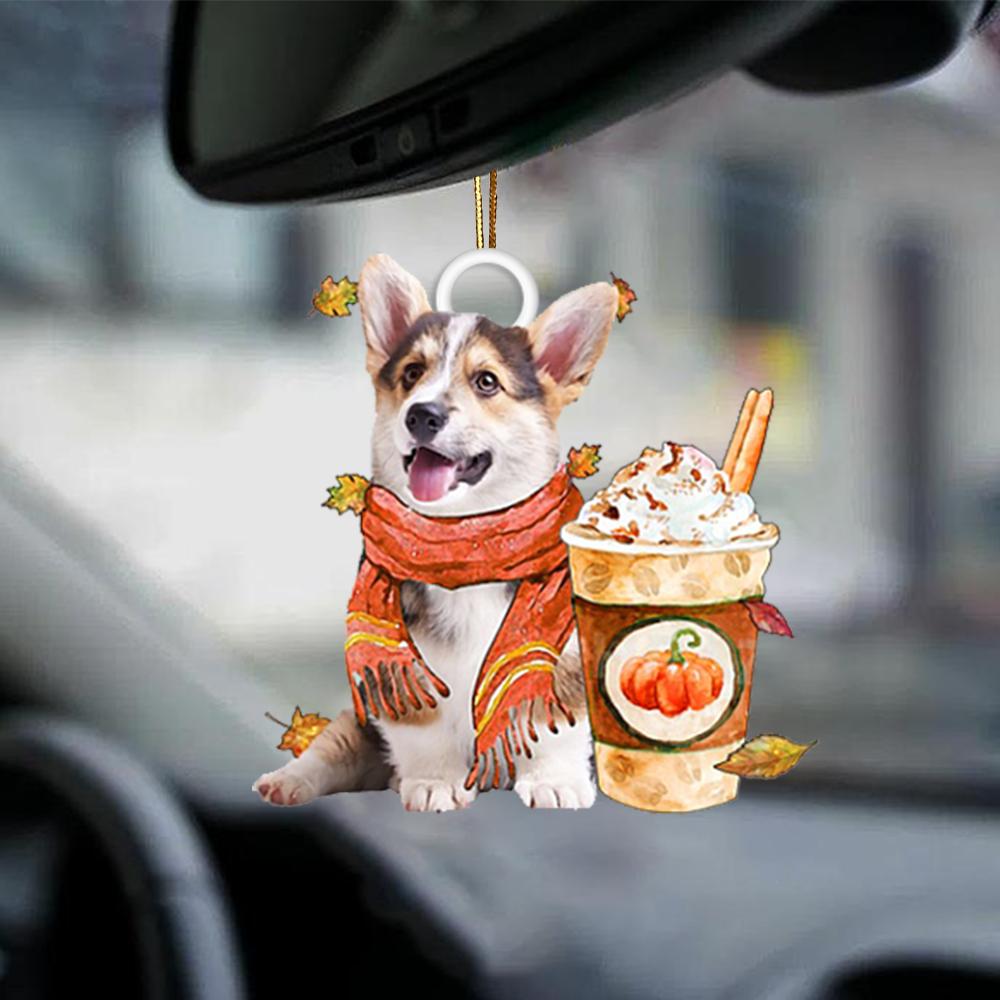 Pembroke Welsh Corgi 1-Pumpkin Spice Kinda-Two Sided Ornament