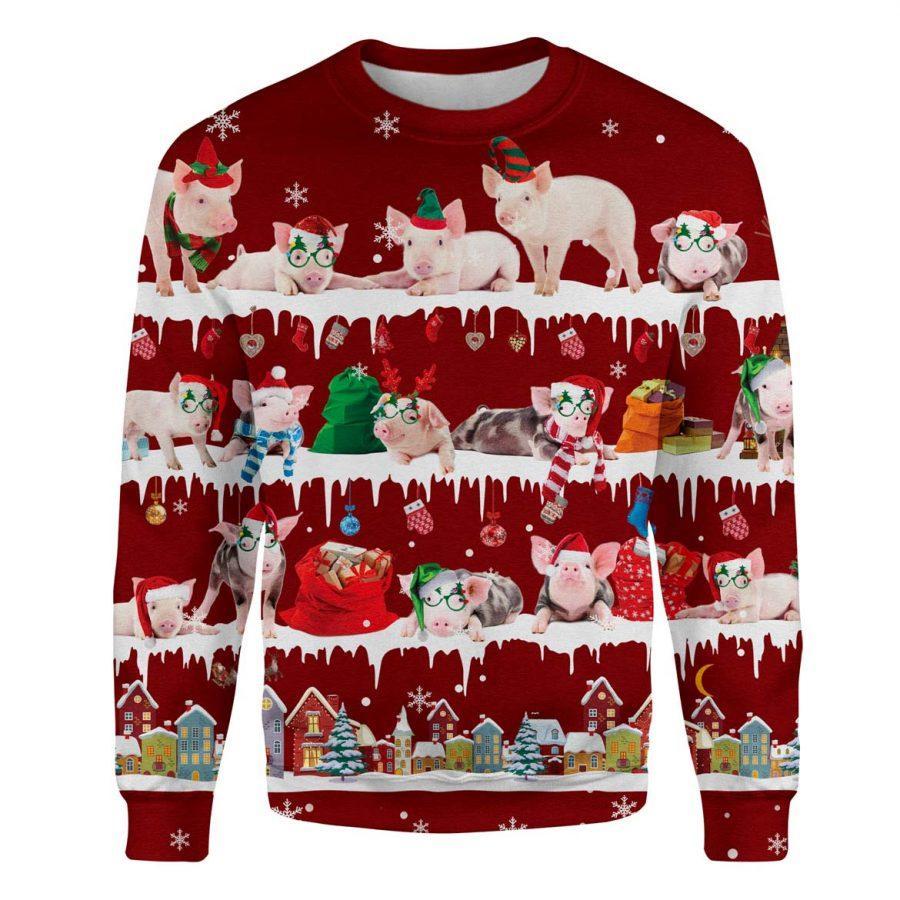 Pig - Snow Christmas - Premium Sweatshirt
