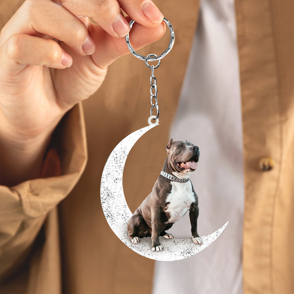 Pitbull-Sit On The Moon Keychain