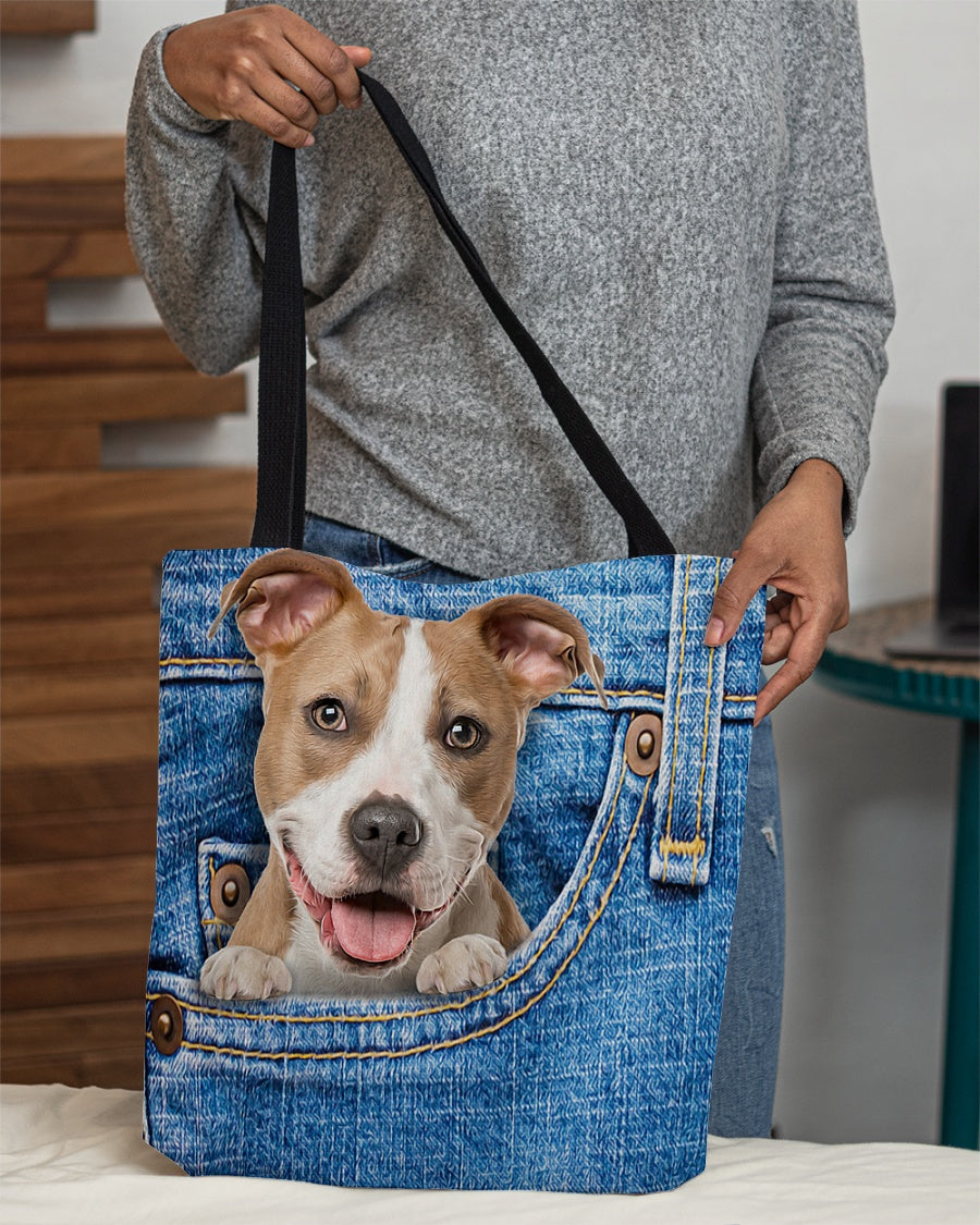 Pitbull-in pocket-Cloth Tote Bag