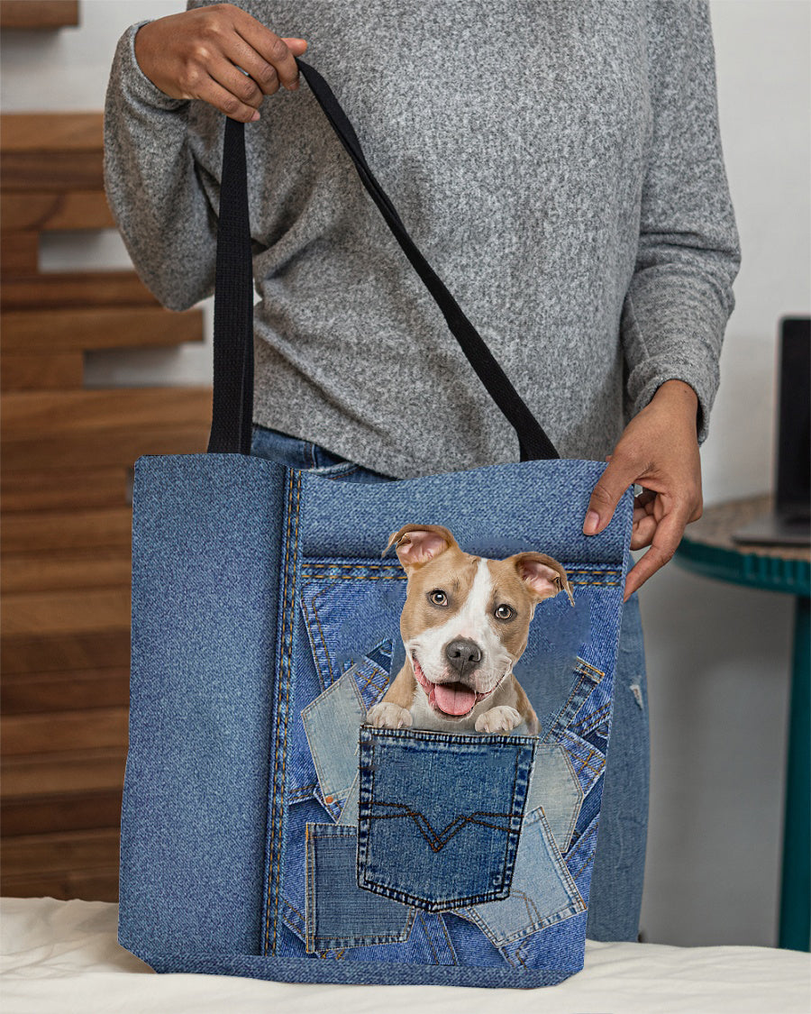 Pitbull-in pocket2-Cloth Tote Bag